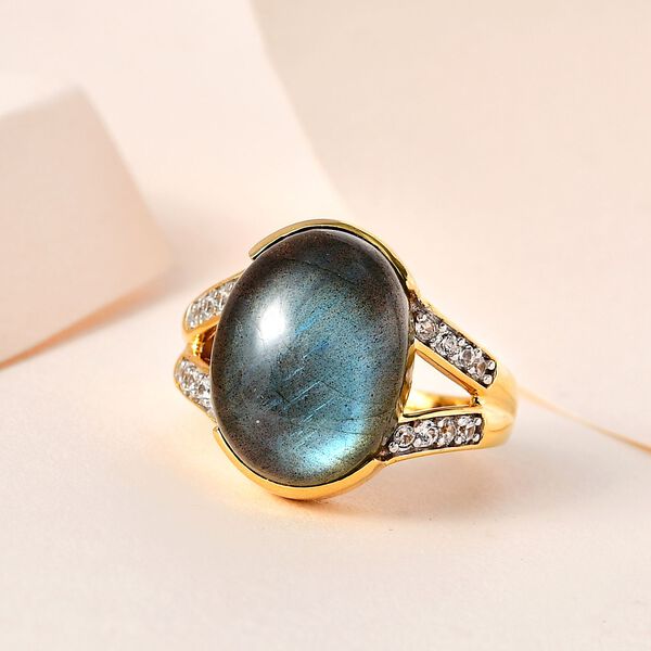 AAA Labradorit und Zirkon Ring - 11,27 ct. image number 1