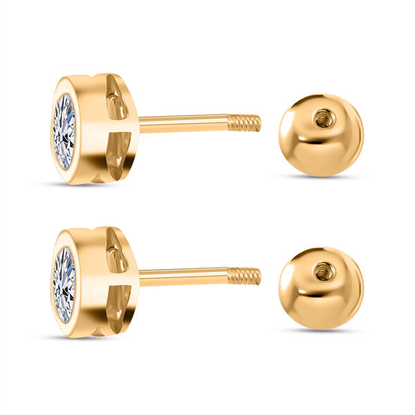 LUXURIANT 1 ct. SGL zertifizierte VS-EF Labor Diamant Ohrringe, 925 Silber Gelbgold Vermeil image number 5