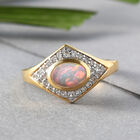 Natürlicher Äthiopischer Opal und Zirkon Ring 925 Silber vergoldet  ca. 0,94 ct image number 1