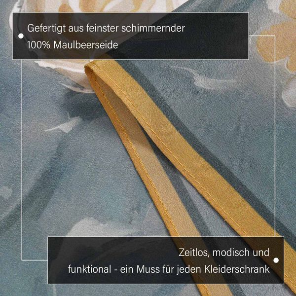 LA MAREY Premium Selection - 100% Maulbeerenseiden-Halstuch, 35x150cm, Schneerose image number 3