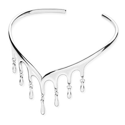 Lucy Q Drip Kollektion - Wasserfall Armreif, ca. 19 cm, 925 Silber rhodiniert, ca. 17,70g