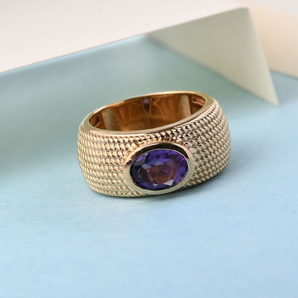 Afrikanischer Amethyst Ring Messing vergoldet  ca. 1,16 ct image number 2