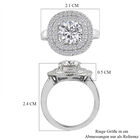 88 Facetten Moissanit Ring 925 Silber platiniert  ca. 2,01 ct image number 6