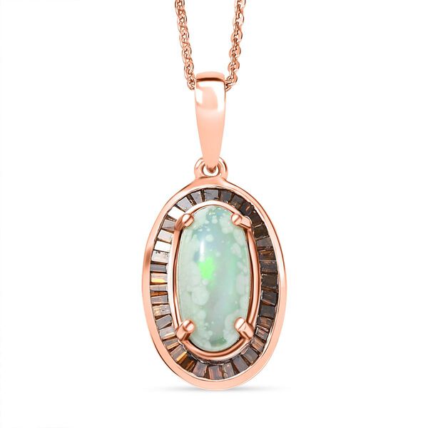 D'Joy AA äthiopisches Welo Opal und rotes Diamant Schmuckset image number 1