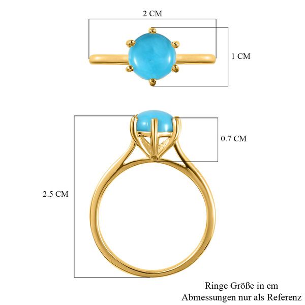 Amerikanischer, natürlicher Sleeping Beauty Türkis-Ring - 1,15 ct. image number 7