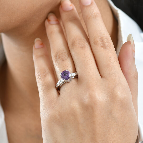 EVER TRUE AA Rose De France Amethyst Ring Nickelfreies Messing (Gr&ouml;&szlig;e 21.00) ca. 1,95 ct image number 3