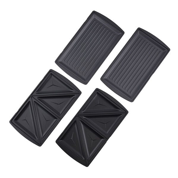 HOMESMART - tragbarer Sandwichmaker mit 3 austauschbaren Eins&auml;tzen, Gr&ouml;&szlig;e 24x23x9 cm, Schwarz image number 6