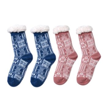 2er Set kuschelige Sherpa Socken, Winter Teddyb&auml;ren