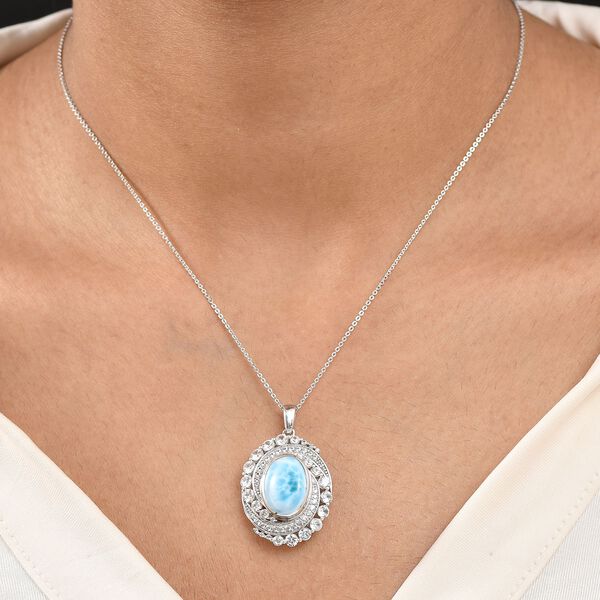 D'Joy Larimar, Wei&szlig;er Zirkon Schmuckset ca. 45 cm 925 Silber rhodiniert ca. 10.59 ct image number 3