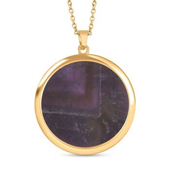 Afrikanischer Amethyst Schmuckset Eisen Gelbes Gold, Legierung Gelbes Gold, Edelstahl IP-Gelbbeschichtung ca. 75.00 ct