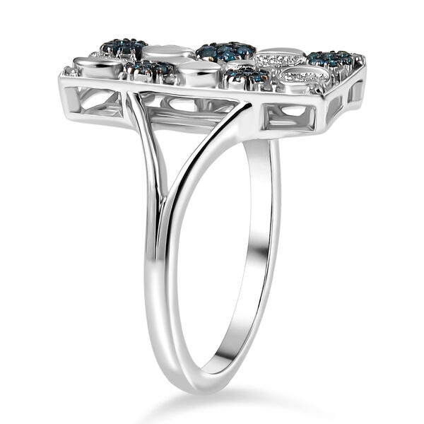 GP Italienische Garten Kollektion - Kanchanaburi Blauer Saphir, Blauer Diamant Ring 925 Silber rhodiniert (Gr&ouml;&szlig;e 21.00) ca. 0.27 ct image number 5