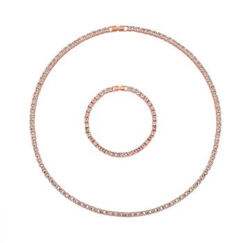 Kristall-Schmuckset in Ros&eacute;goldton