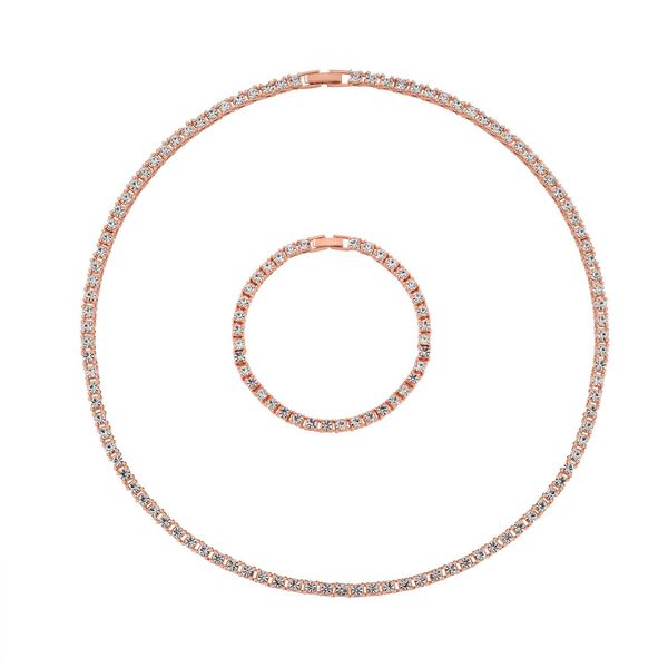 Kristall-Schmuckset in Ros&eacute;goldton