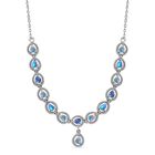 AA Natürlicher, äthiopischer Welo Opal Halskette, ca. 45 cm, 925 Silber platiniert, ca. 1.55 ct