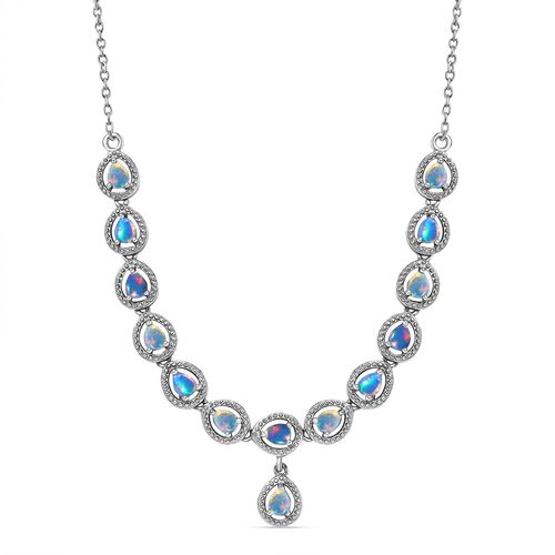 AA natürliche äthiopische Welo Opal-Halskette 45cm- 1,55 ct. image number 0