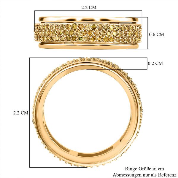 Anti-Stress Spinning Ring mit gelben Diamanten P3, ca. 1,00 ct. image number 5