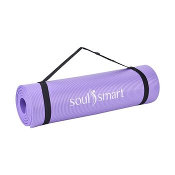 SOUL SMART - NBR Yoga-Matte mit Tragegurt, feuchtigkeitsbest&auml;ndig, 188x61cm, Lila