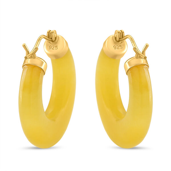 D'Joy Honig Jade Ohrringe 925 Silber Vergoldet (10-15 Werktage Lieferzeit) ca. 30.00 ct image number 4