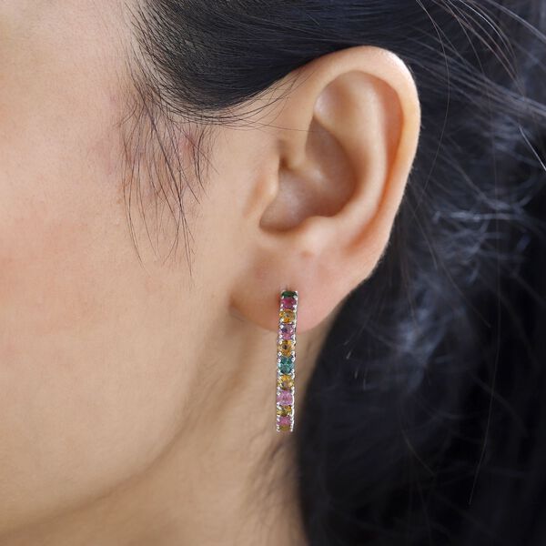 Multi-Turmalin Inside Out Creolen - 3,96 ct. image number 3