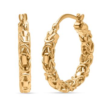 Creolen im byzantinischen Ketten-Design, 925 Silber 750 Gelbgold Vermeil