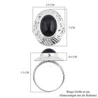 Royal Bali - Schwarz Stein Diopsid Ring, 925 Silber (Größe 16.00) ca. 10.27 ct image number 5