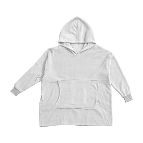 Flauschiger Flanell Hoodie mit großer Tasche, hellgrau image number 0