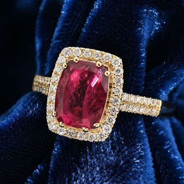 ILIANA AAA Rubellit und Diamant Ring in 750 Gelbgold - 2,30 ct. image number 7