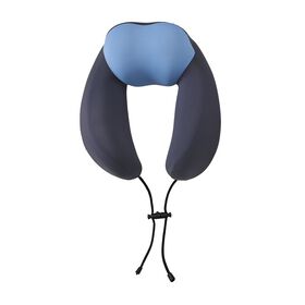 Reisekissen aus Memory-Schaum mit verstellbarem Kordelzug, ergonomisch geformt für Nackenstütze, 29x16x25 cm, Dunkelgrau