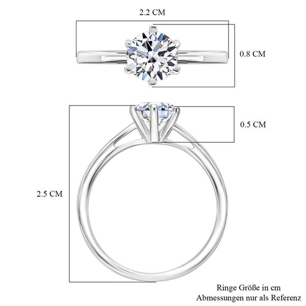 LUXURIANT IGI zertifizierter VS-EF Labor Diamant Ring in 950 Platin - 1 ct. image number 6