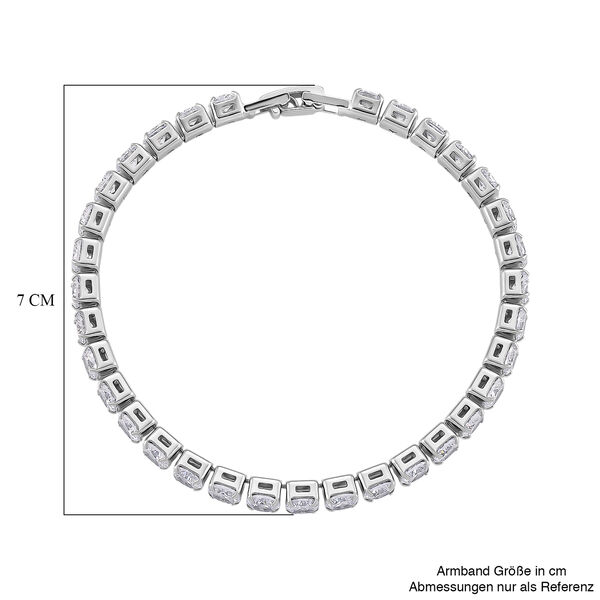 Wei&szlig;es Zirkonia 19cm Armband in Silberton image number 5