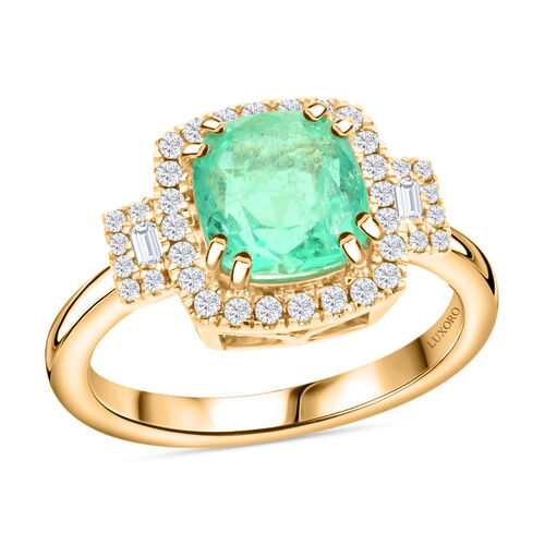 LUXORO AAA Kolumbianischer Smaragd und Diamant Ring in 585 Gold - 2 ct. image number 0