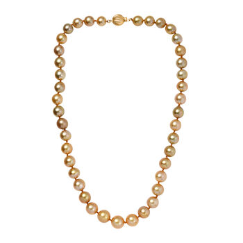 AAAA Goldene S&uuml;dsee Perle (7-12 mm) Halskette ca. 45 cm 750 Gelb Gold