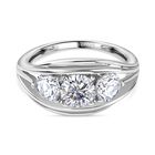 Moissanit Ring, 925 Silber platiniert, (Größe 18.00) ca. 1.65 ct