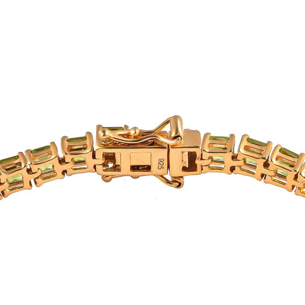 Nat&uuml;rliches Peridot-Armband, 925 Silber vergoldet, 19 cm, 15,39 ct. image number 4