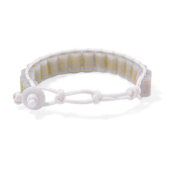 Flexibles wei&szlig;es Jade Armband - 235 ct.