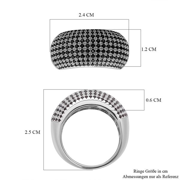Schwarzer Spinell Ring, 925 Silber rhodiniert (Gr&ouml;&szlig;e 19.00) ca. 0,37 ct image number 6