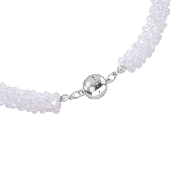 2er Set - Wei&szlig;er Kristall Halskette und Armband, flexibel image number 5