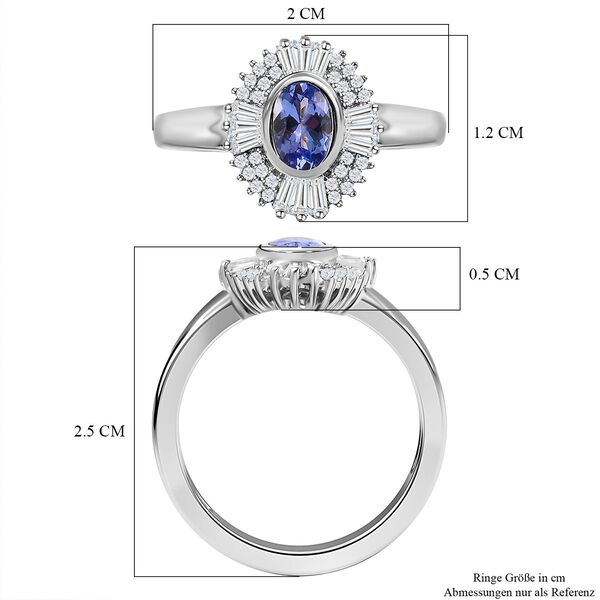 Tansanit und Zirkon-Ring - 0,92 ct. image number 7