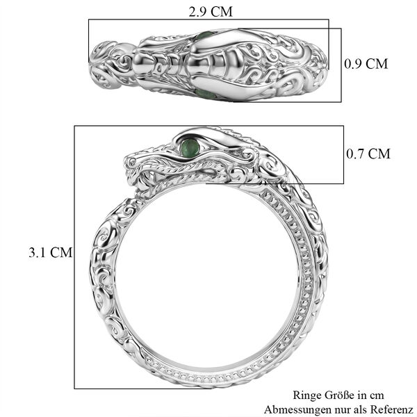 D'Joy Royal Bali Kolumbianischer Smaragd Ring 925 Silber (Gr&ouml;&szlig;e 17.00) ca. 0.07 ct image number 5