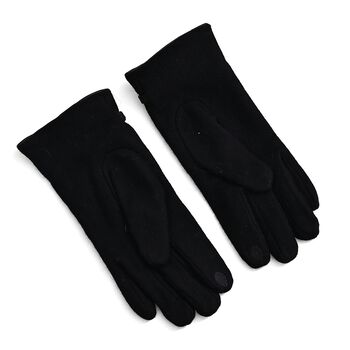 Kaschmir-Handschuhe mit Touchscreen-Funktion, Karomuster, Onesize, Schwarz