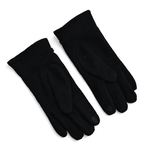 Kaschmir-Handschuhe mit Touchscreen-Funktion, Karomuster, Onesize, Schwarz image number 3