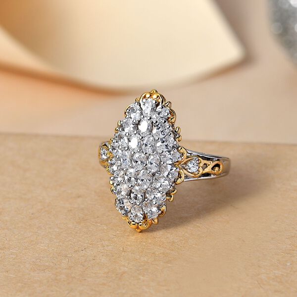 J Francis gefertigt mit SWAROVSKI- Zweifarbiger Swarovski Zirkonia Ring image number 2