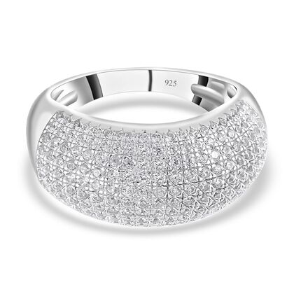 Wei&szlig;er Zirkon Ring, 925 Silber rhodiniert, (Gr&ouml;&szlig;e 16.00), ca. 2.79 ct