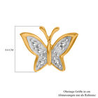 Weiße Diamant Ohrringe, 925 Silber Gelbgold Vermeil image number 4