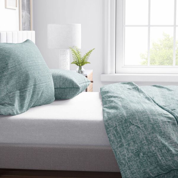 Bettw&auml;sche Set, 135x200cm, 80x80cm,  T&uuml;rkis image number 2