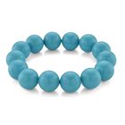 Blauer Muschelkernperle Armband Flexibel