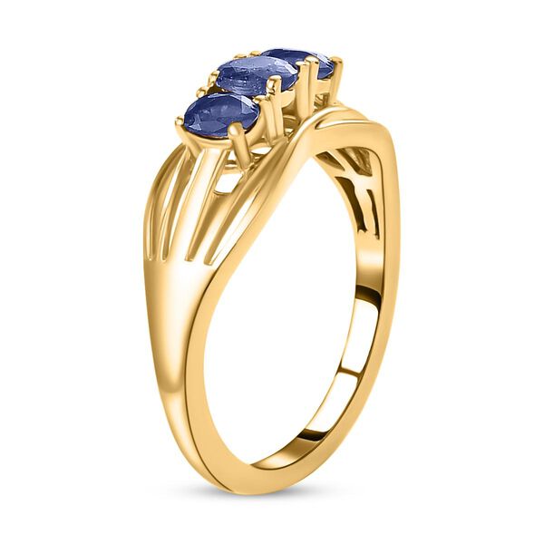 Masoala Saphir (Fissure gefüllt)-Ring, 925 Silber vergoldet (Größe 17.00) ca. 0.82 ct image number 5