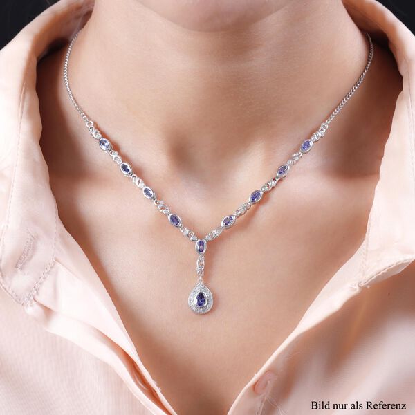 AA Tansanit und Zirkon 45cm Halskette - 2,67 ct. image number 2