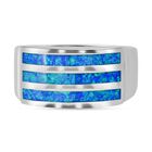 Simulierter Blauer Opal Ring 925 Silber rhodiniert (Größe 18.00)