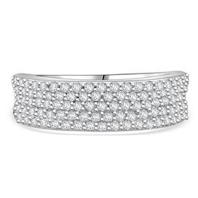 Lustro Stella Weißer Zirkonia Ring 925 Silber rhodiniert (Größe 17.00)